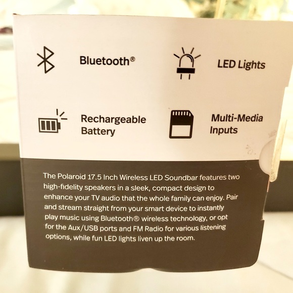 Wireless Bluetooth Soundbar with LED Lights, 16” - Picture 6 of 7